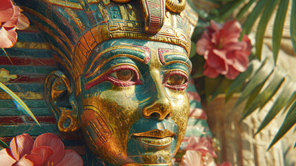 Obraz premium Egyptian god Thoth, one of the deities of the mythological gods of Egypt, god of the moon, reckoning, learning, and of writing.
