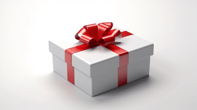 Blank white present box open or opened gift box Ai Generative