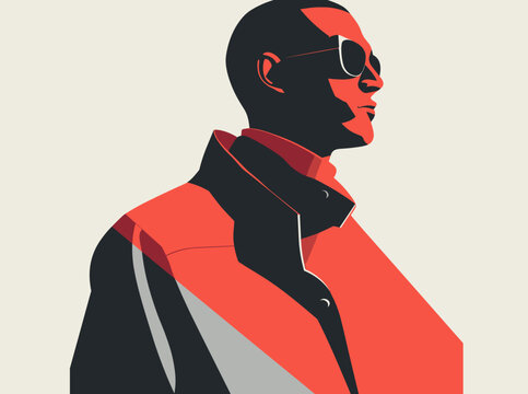 recommend clip art: Retrato hombre moderno y minimalista