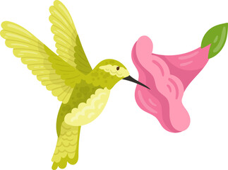 Hummingbird With Flower