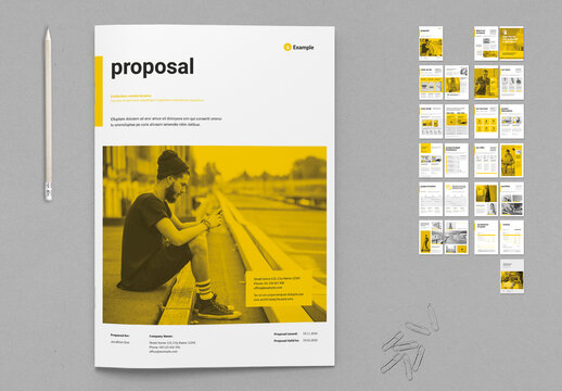 Business Proposal for Freelance, Agency or Business with Yellow and Grey Elements