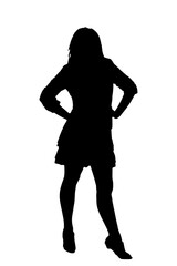 female body expression in silhouette dance movements fashion style vector image for mocup cutout
