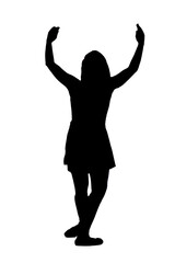 Fototapeta na wymiar female body expression in silhouette dance movements fashion style vector image for mocup cutout