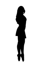 female body expression in silhouette dance movements fashion style vector image for mocup cutout