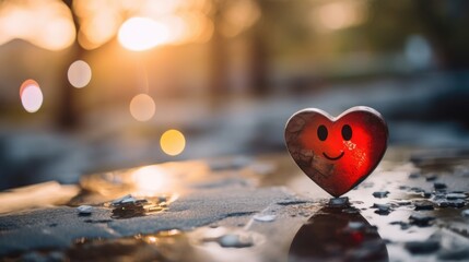 Closeup of a broken heart emoji, symbolizing the emotional impact of cyberbullying.