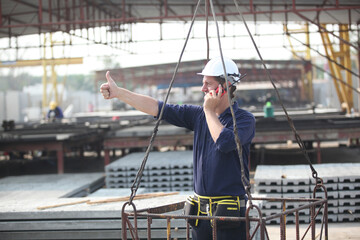 engineering team working on site of construction worker at site.