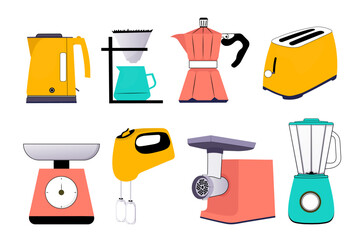 Multi-colored electric appliances for the kitchen