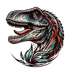 Velociraptor Tattoo Illustration Art On A Transparent Background Generative AI.