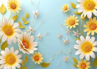 Obraz premium Get Well Soon Card Flowers Cheerful Bright Vibrant, Background Image Wallpaper 5x7