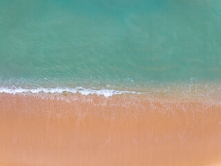 Beautiful waves sea surface in sunny day summer background, Amazing seascape, Top view beach sea background