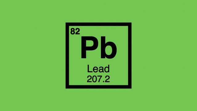 82 Lead pb black title element graphic periodic table chroma green screen