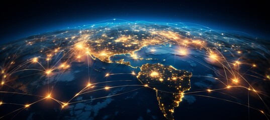 Global network communication technology for internet business  cryptocurrency, blockchain, and iot