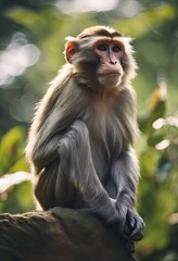 A Monkey in the Forest for World Wildlife Day Background