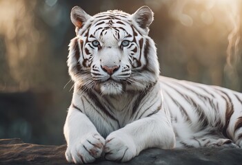 A White Tiger in the Forest for World Wildlife Day Background