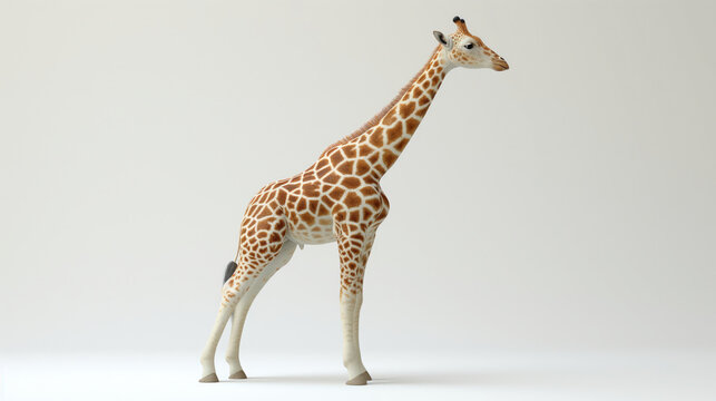 A single realistic giraffe model standing against a clean background.