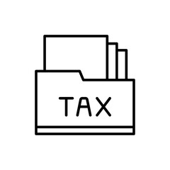 Tax folder outline icons, minimalist vector illustration ,simple transparent graphic element .Isolated on white background