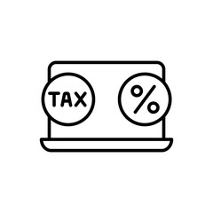 Tax device outline icons, minimalist vector illustration ,simple transparent graphic element .Isolated on white background