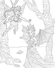 Fairies coloring page of a child
