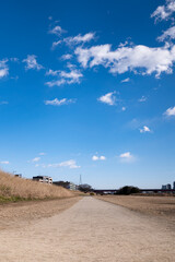 青空へ向かうまっすぐな道