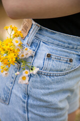 Wildflowers in jean pocket 2