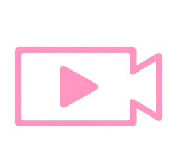 シンプルなピンク色のビデオアイコン