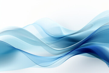 Fototapeta premium abstract background with smooth blue silk or satin wavy lines