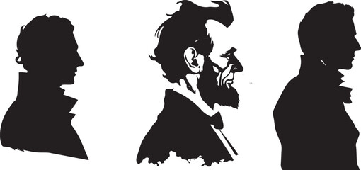 Set of Business Man Silhouette vector illustration