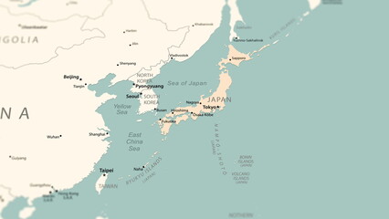 Japan on the world map.