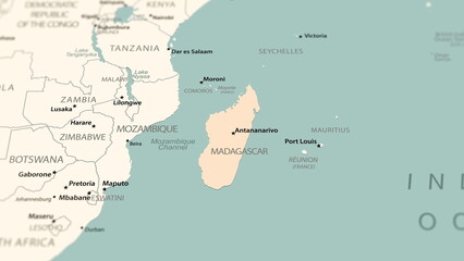 Madagascar on the world map.