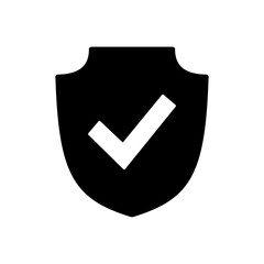 Shield check mark  icon vector. Protection approve sign. Safe icon vector