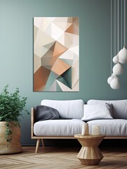 Contemporary Geometric Nature Forms Art: Abstract Wall Canvas with Modern Geometric Shapes