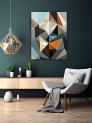 Contemporary Geometric Nature Forms Art: Kinetic Balance - Wall Canvas Assemblage