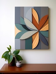 Contemporary Geometric Nature Forms Canvas: Modern Wall Art, Abstract Design