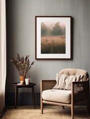 Gentle Morning Meadow Mists - Vintage Print Wall Art for Morning Landscape Decor