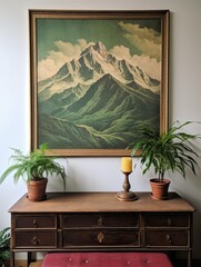 Vintage Peak Landscape: Majestic Mountaintop Overlooks Print & Wall Art
