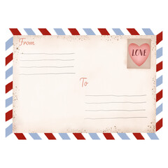 envelope with postage stamps