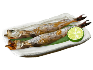 焼きししゃも（皿付き）