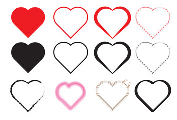 set of hearts. Design elements for Valentine's Day, Vector illustration.
