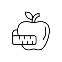 Diet fruit outline icons, minimalist vector illustration ,simple transparent graphic element .Isolated on white background