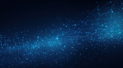 form of speed of light, point of light. Distributed register technology, background made of lines, circles and particles. Block chain network. Digital graphics
