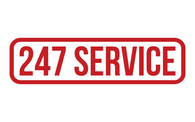 Red 247 Service Rubber Stamp Seal Vector