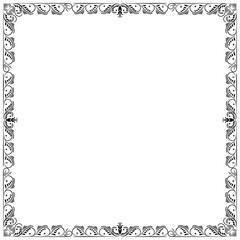 Vintage Indian style border pattern frame The branches are rolled seamlessly into a rectangular shape.