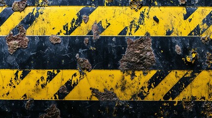 Distressed yellow and black barricade tape