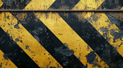 Distressed yellow and black barricade tape