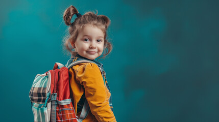 portrait of a child with school outfit