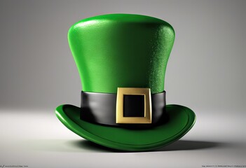 Leprechaun's Green Hat on a White Background for St. Patrick's Day Background