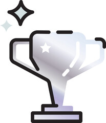 Silver Shiny Trophy - Vector Illustration