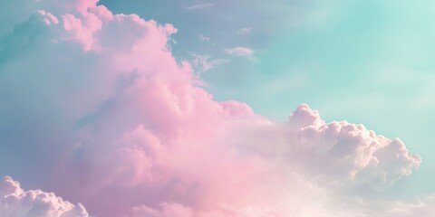 Soft and dreamy clouds of pastel hues blending seamlessly to create a tranquil abstract landscape