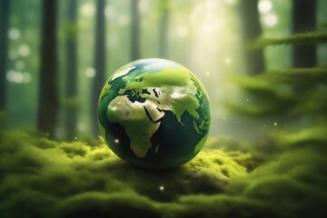 Obraz na płótnie Canvas Green Earth Ecological and Environmental Protection Concept
