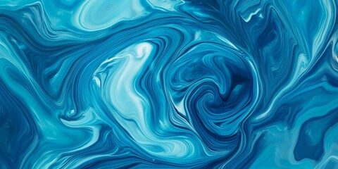 swirl of liquid paint in shades of blue and turquoise